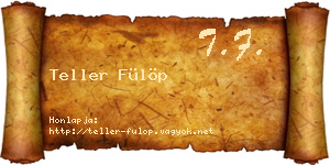 Teller Fülöp névjegykártya